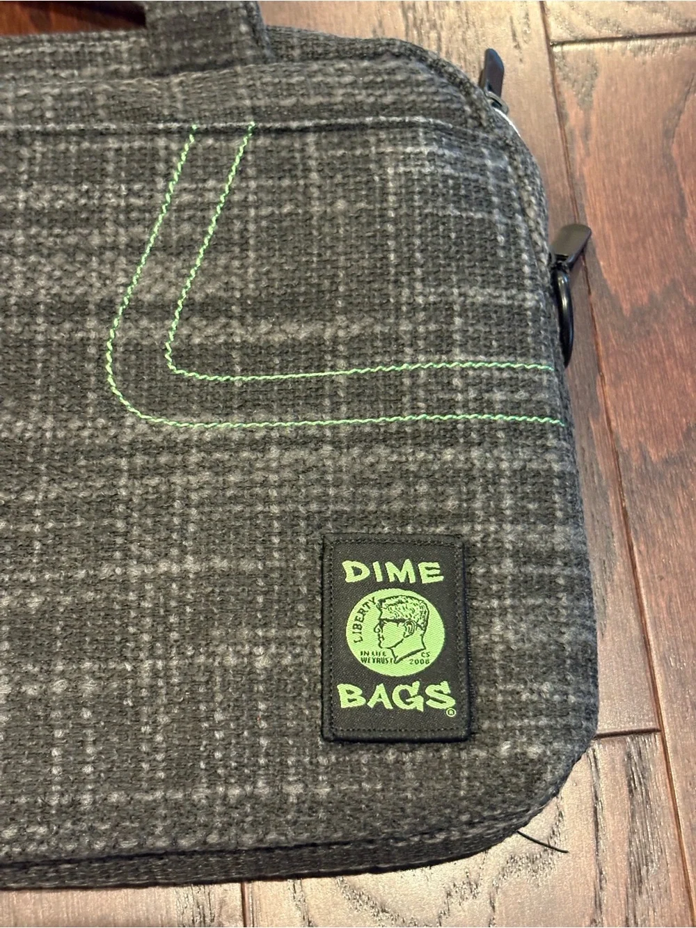 NEW Dime Bags Side Hustler 15” Black Hempster Padded Laptop Bag w/ 2 Patches NWT